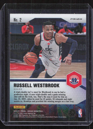 2020-21 2020 Panini Mosaic Russell Westbrook #No. 2 Center Stage