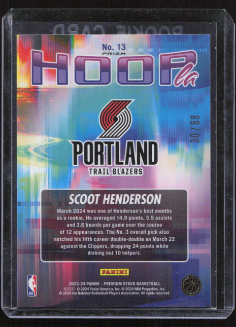 2023-24 Panini NBA Hoops Scoot Henderson #00 /88 Rookie Card