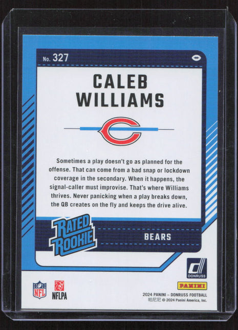 2024 Panini Donruss Football Caleb Williams #327 Green Press Proof Rated Rookie