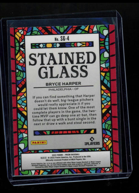 2022 Panini Prizm Bryce Harper #SG-4 Stained Glass