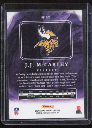 2024 Panini J.J. McCarthy #103 RC