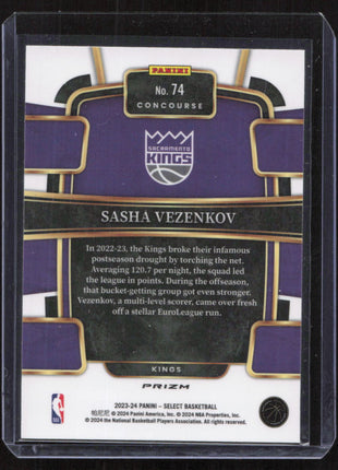 2023 Panini Select Sasha Vezenkov #74 Red Cracked Ice RC