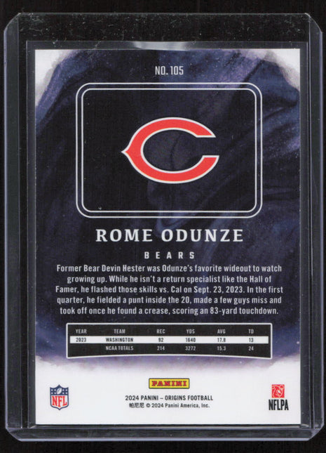 2023 Panini Origins Rome Odunze #105 RC