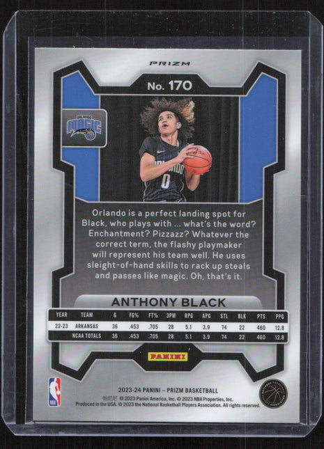 2023 Panini Prizm Anthony Black #170 Red White Blue