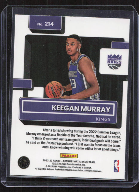 2022 Panini Donruss Optic Keegan Murray #214 Rated Rookie