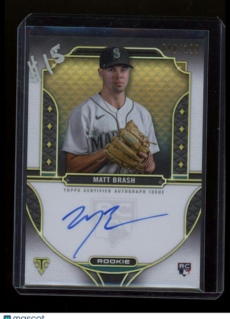 2022 Topps Triple Threads Matt Brash #RA-BRA Autograph RC 040/199