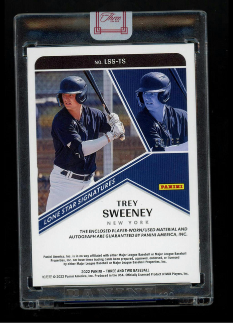 2022 Panini Three and Two Baseball Trey Sweeney #LSS-TS 30/35 Lone Star Auto