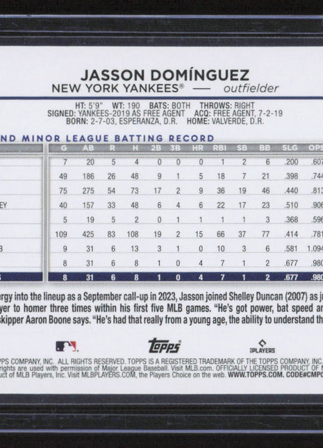 2024 Topps Jasson Domínguez #60 RC