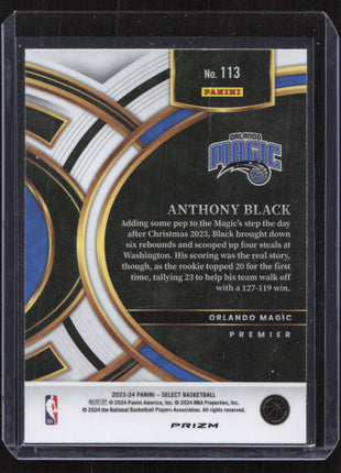 2023 Panini Select Anthony Black #113 Red Cracked Ice RC