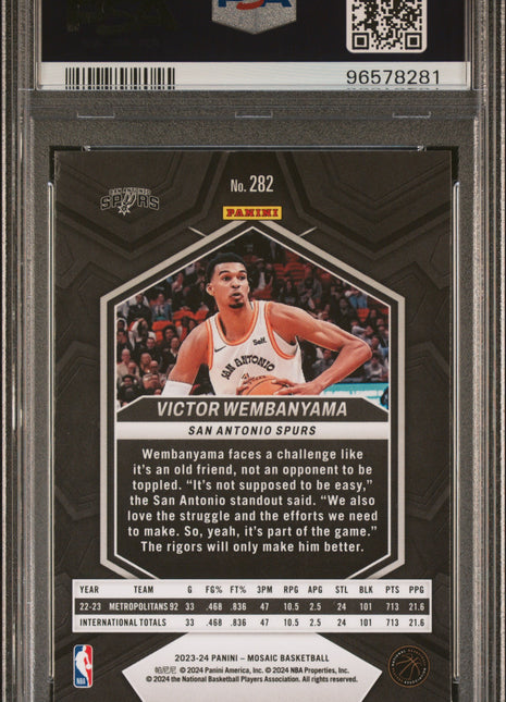 2023 Panini Mosaic Victor Wembanyama #282 City Edition PSA 8