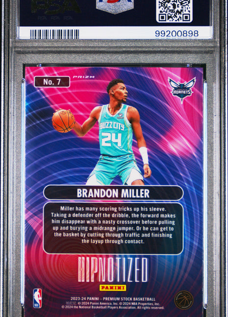 2023 Panini Hoops Premium Stock Hipnotized Brandon Miller #7 PSA 10