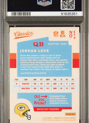 2020 Panini Chronicles Classics Jordan Love #4 Classics PSA 10