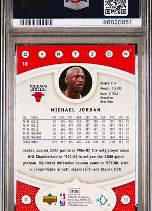 2006 Upper Deck Ovation Michael Jordan #10 PSA 8