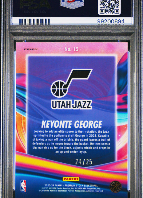 2023 Panini Hoops Premium Stock Anti Gravity Keyonte George #15 Blue PRZ PSA 10