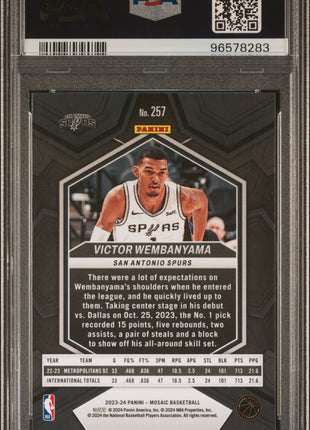 2023 Panini Mosaic Victor Wembanyama #257 Nba Debut PSA 9