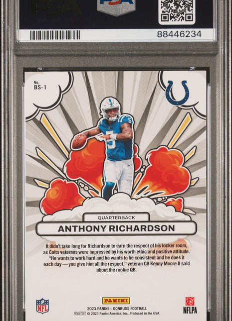 2023 Panini Donruss Bomb Squad Anthony Richardson #BS1 PSA 10