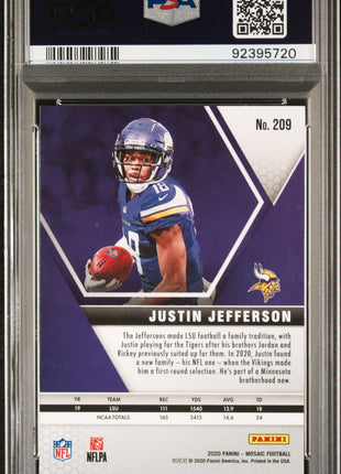 2020 Panini Mosaic Justin Jefferson #209 PSA 10