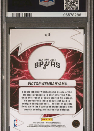 2023 Panini Mosaic Thunder Road Victor Wembanyama #8 PSA 10