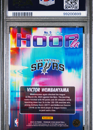 2023 Panini Hoops Premium Stock Hoopla Victor Wembanyama #5 Hoopla PSA 9