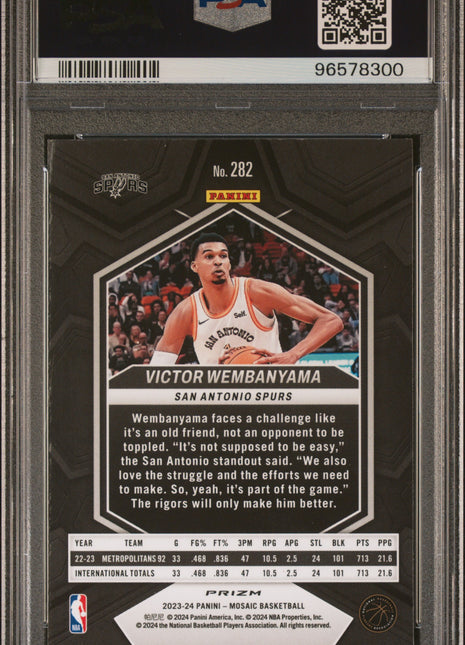 2023 Panini Mosaic Victor Wembanyama #282 Green City Edition PSA 9