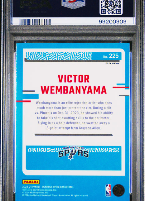 2023 Panini Donruss Optic Victor Wembanyama #225 Holo PSA 10