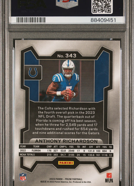 2023 Panini Prizm Anthony Richardson #343 PSA 10