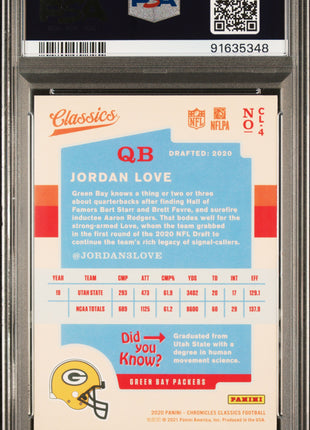 2020 Panini Chronicles Classics Jordan Love #4 Classics PSA 10