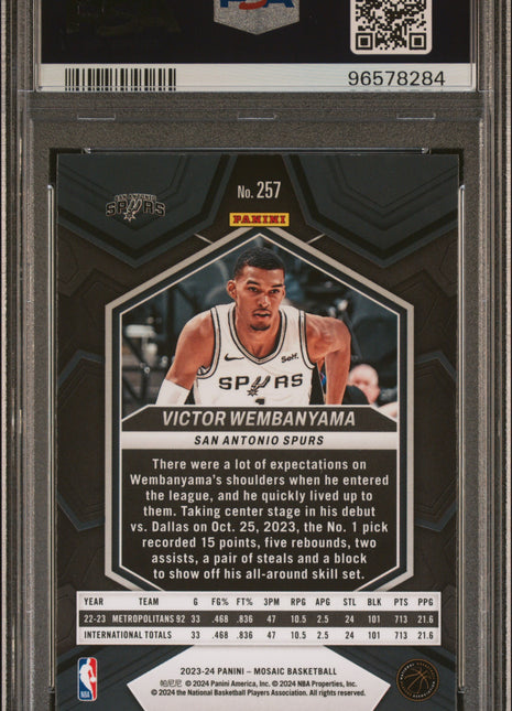 2023 Panini Mosaic Victor Wembanyama #257 PSA 10