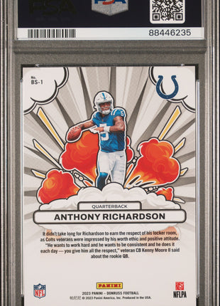 2023 Panini Donruss Bomb Squad Anthony Richardson #BS1 PSA 10