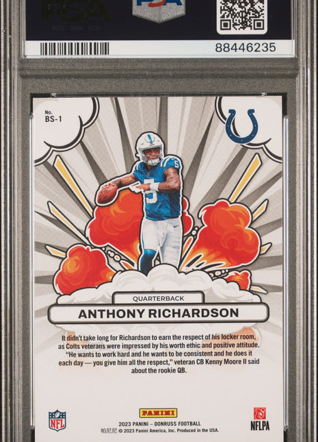 2023 Panini Donruss Bomb Squad Anthony Richardson #BS1 PSA 10