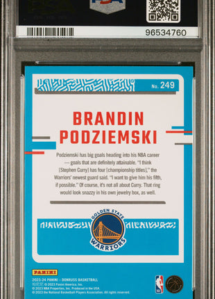 2023 Panini Donruss Brandin Podziemski #249 Red PSA 9