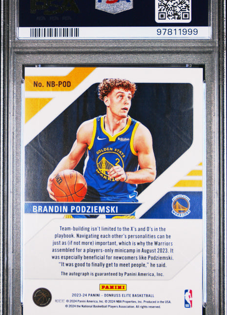 2023 Donruss Elite New Breed Auto Brandin Podziemski #NBPOD Red & GRN PSA 10