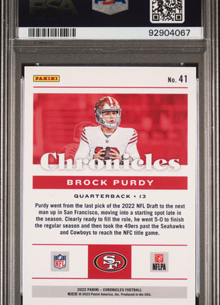 2022 Panini Chronicles Brock Purdy #41 PSA 10