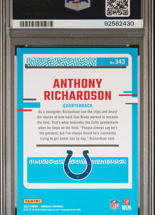 2023 Panini Donruss Anthony Richardson #343 PSA 10