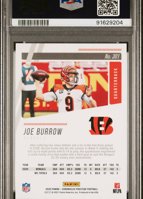 2020 Panini Chronicles Prestige Joe Burrow #301 Prestige PSA 10