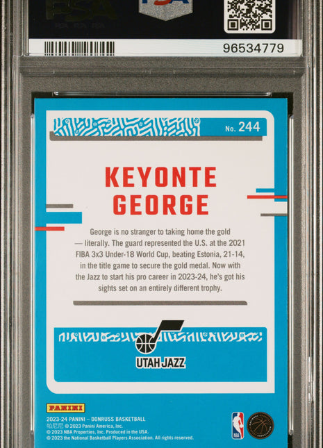 2023 Panini Donruss Keyonte George #244 Red PSA 9