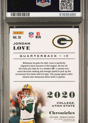 2020 Panini Chronicles Jordan Love #38 PSA 10