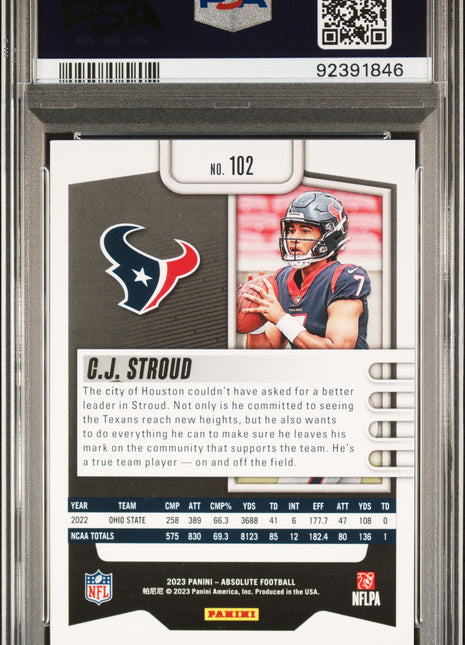 2023 Panini Absolute CJ Stroud #102 PSA 10