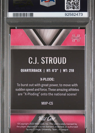 2023 Wild Card Matte Red Rookie Edition X-Plode CJ Stroud-Blue Jsy 5/15 PSA 10