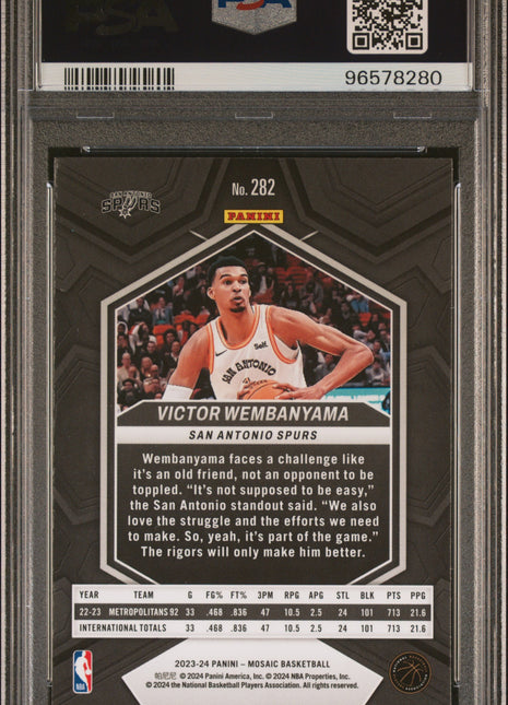 2023 Panini Mosaic Victor Wembanyama #282 City Edition PSA 9