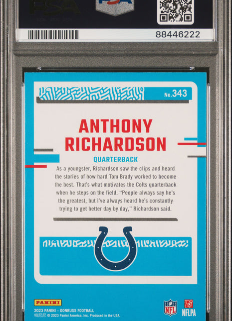 2023 Panini Donruss Anthony Richardson #343 PSA 10