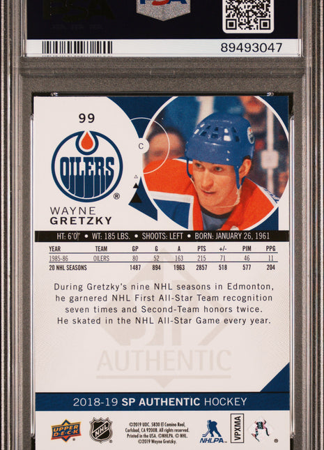 2018 SP Authentic Wayne Gretzky #99 PSA 10