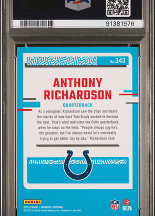 2023 Panini Donruss Anthony Richardson #343 PSA 10