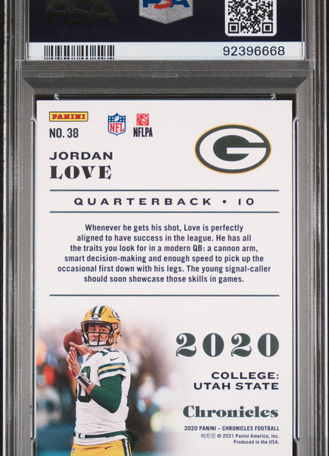 2020 Panini Chronicles Jordan Love #38 PSA 10