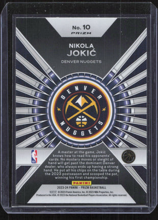 2023 Panini Prizm Nikola Jokic #10 Dominance Silver