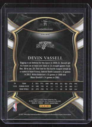 2020 Panini Select Devin Vassell #71 Shimmer