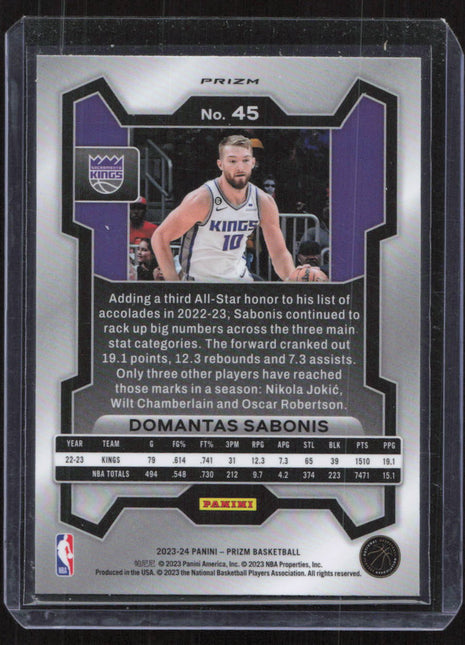 2023 Panini Prizm Domantas Sabonis #45 Silver Prizm