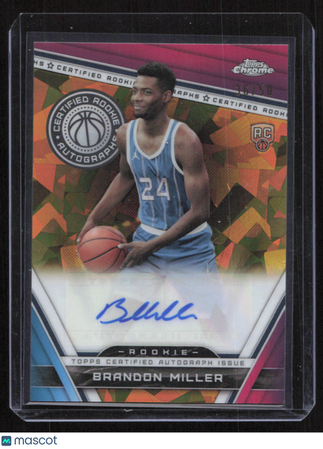 2023-24 Topps Chrome Sapphire Brandon Miller #24 Certified Autograph Gold 36/50