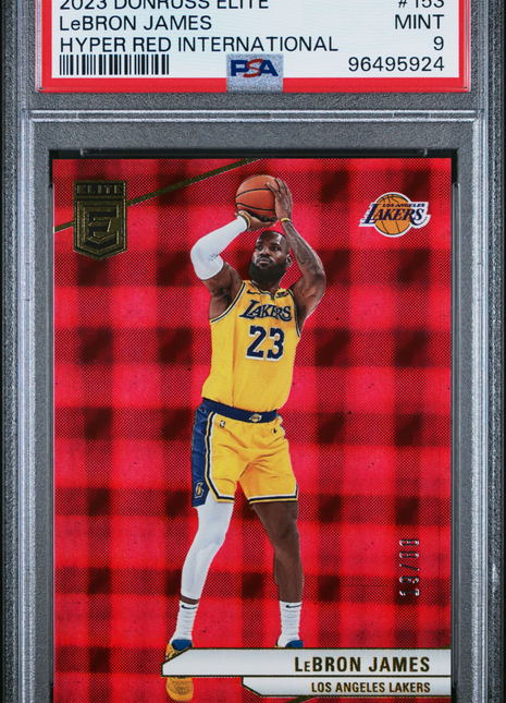 2023 Panini Donruss Elite LeBron James #153 Hyper Red International PSA 9