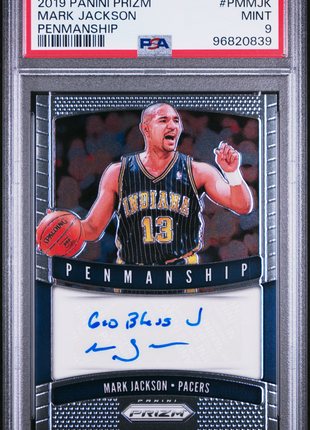 2019 Panini Prizm Penmanship Mark Jackson #PMMJK Penmanship PSA 9